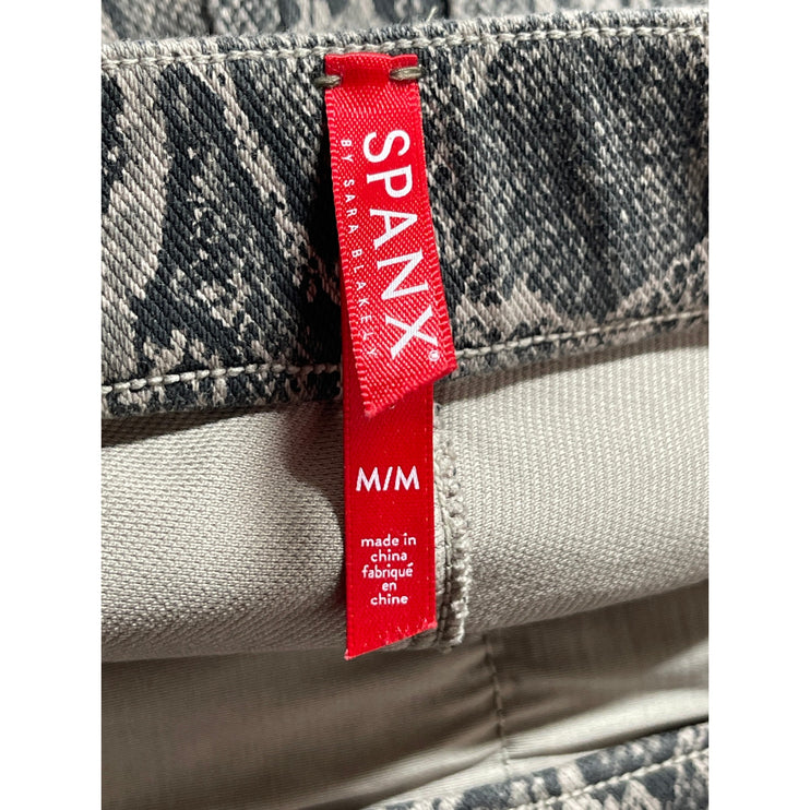 Spanx Women's Black Snakeskin Print High Waist Skinny Jean-ish Leggings Pants M