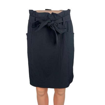 Mondetta Black Belted High Waisted Pockets Paperbag Pencil Mini Skirt Size M