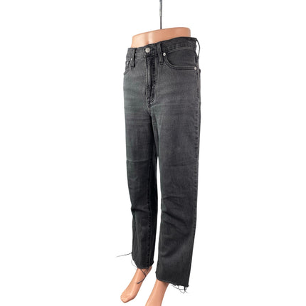 Madewell The Perfect Vintage Women's Black High Rise Straight Denim Jeans Sz 26