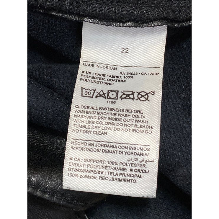Old Navy Women's Black High Rise Faux Leather Vegan Flare Trousers Pants Size 22