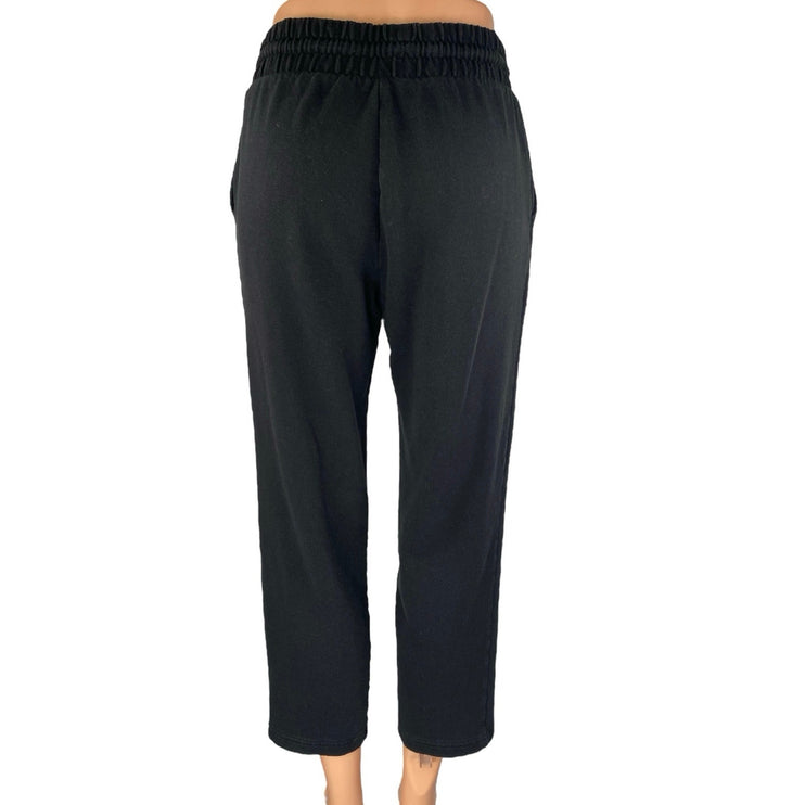 Ann Taylor LOFT Black Elastic Waist Drawstring Straight Leg Trousers Pants Sz XS