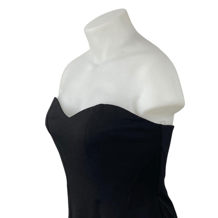 NEW Showpo Oriella Panelled Thigh Split Strapless Bandeau Maxi Bodycon Dress 14