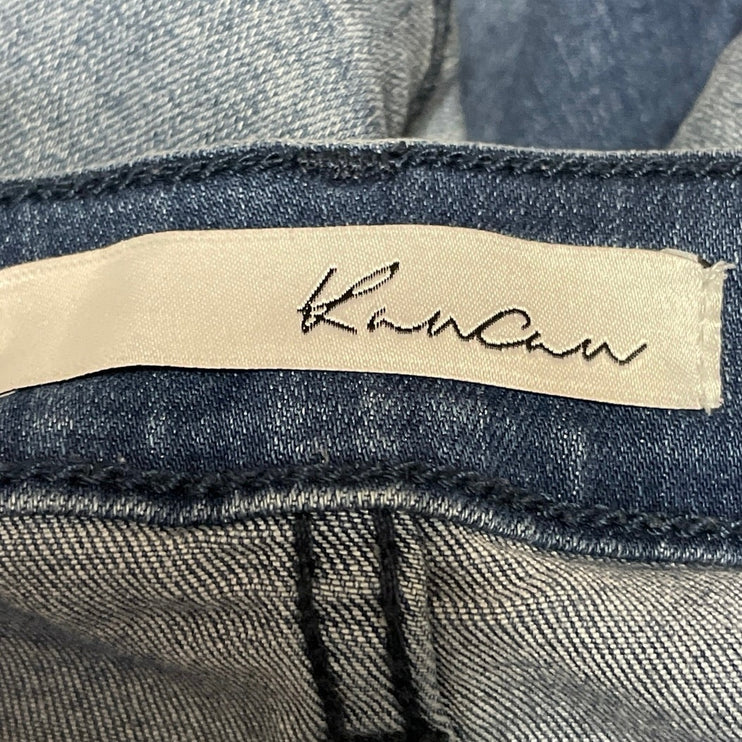 Kancan Women's Blue Distressed High Rise Medium Wash Skinny Denim Jeans Size 26