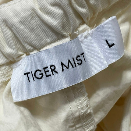 Tiger Mist Cream High Rise Baggy Wide Leg Parachute Cargo Trouser Pants Size L