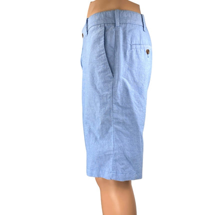 Izod Newport Oxford Men's Blue Cotton Chambray Lightweight Chino Shorts Size 33