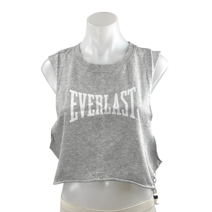 Forever 21 Everlast Women's Gray Sleeveless Cropped Muscle Tee Tank Top Size L