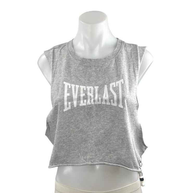 Forever 21 Everlast Women's Gray Sleeveless Cropped Muscle Tee Tank Top Size L