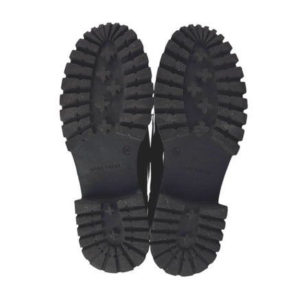 Marc Fisher Hazelton Womens Black Patent Leather BucklePlatform Loafers Shoes 8