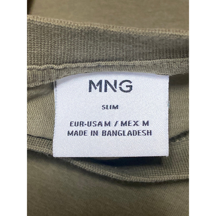 Mango MNG Men' Army Green Crewneck Short Sleeve Basic Tee T-shirt Top Size M