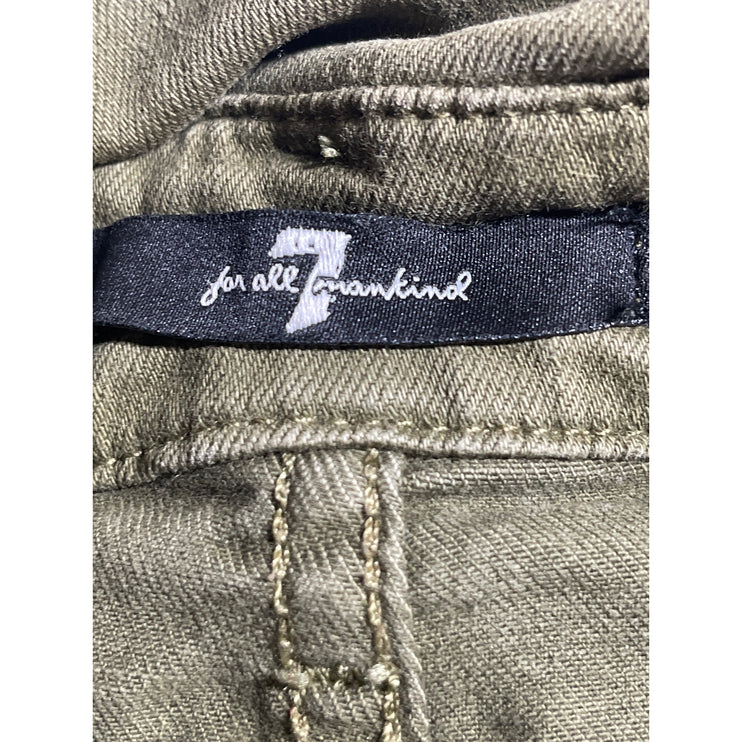 7 for All Mankind Women's Green High Rise Bootcut Flare Denim Jeans Pants Sz 24