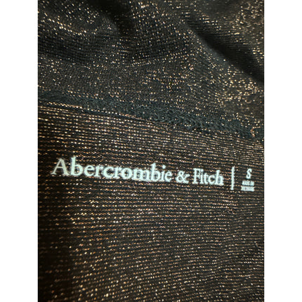 Abercrombie & Fitch Black Metallic Glitter Sparkly Long Sleeve Twist Crop Top S