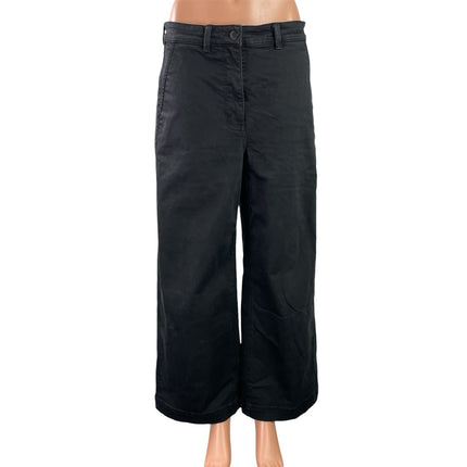 Everlane Women's Black High Waisted Cropped Wide Leg Baggy Denim Jeans Size 8