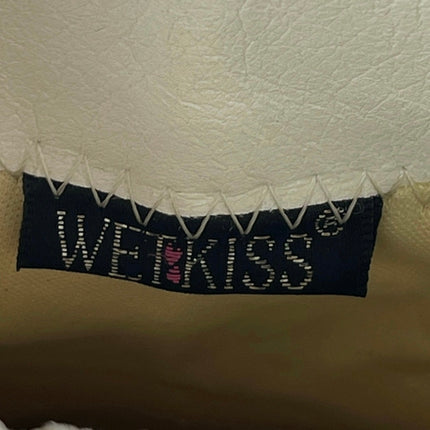 Wet Kiss Sassy White Faux Leather Square Toe Platform Chunky Ankle Boots Size 8