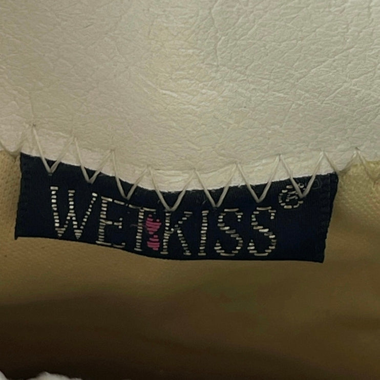 Wet Kiss Sassy White Faux Leather Square Toe Platform Chunky Ankle Boots Size 8