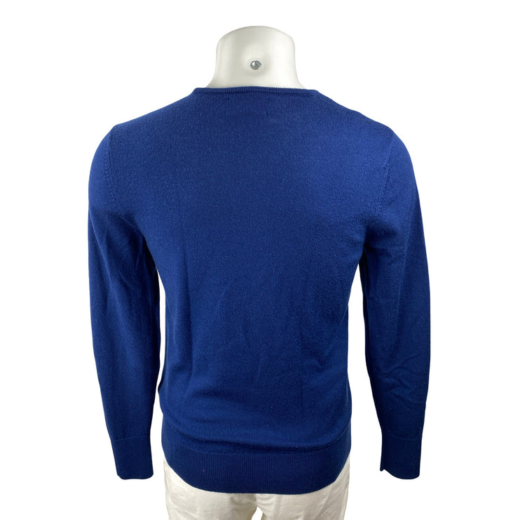 Bonobos 100% Wool Men's Blue Crew Neck Long Sleeve Slim Sweatshirt Sweater Top S