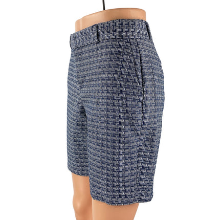 Banana Republic Women's Blue Combo Geometric Mid Rise Casual Bermuda Shorts Sz S
