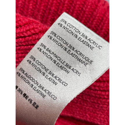 Free People Women's Red Ribbed Mock Neck Long Sleeve Sweatshirt Sweater Top M