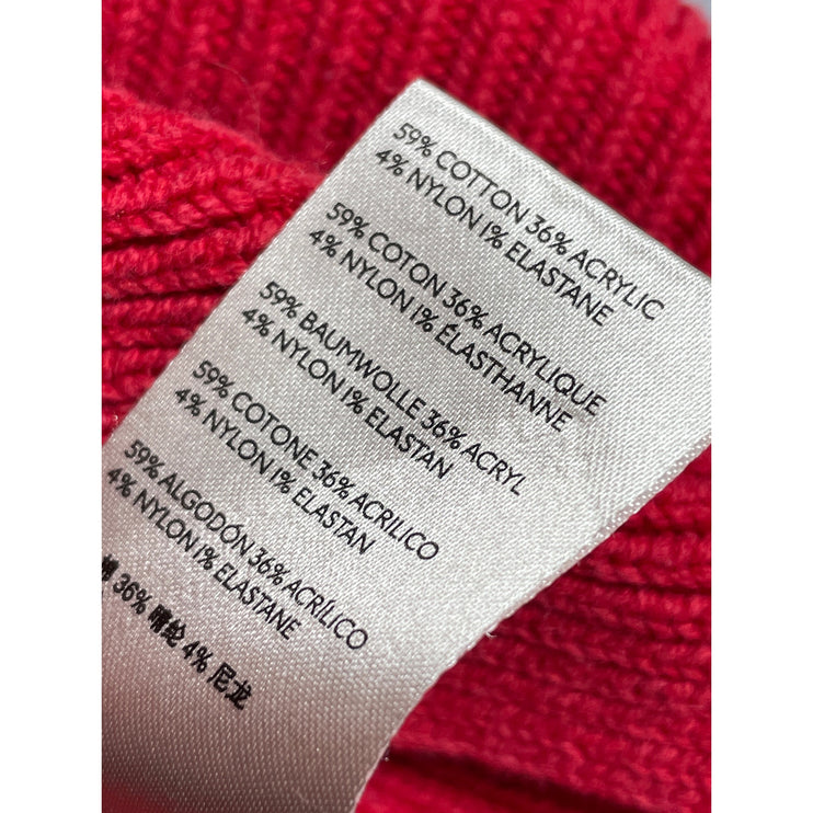 Free People Women's Red Ribbed Mock Neck Long Sleeve Sweatshirt Sweater Top M