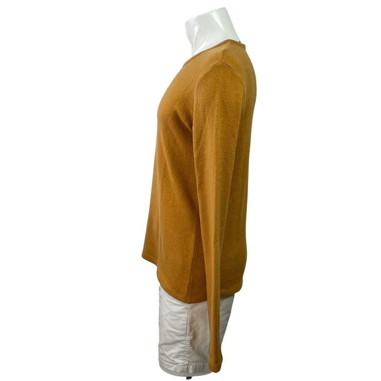 Nicolo Romano Men's Yellow Mustard Long Sleeve Knit Pullover Sweater Top Size L