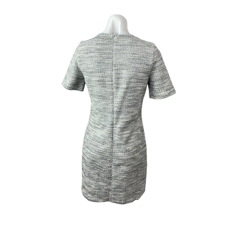 Club Monaco Women's Gray Heather Tweed Short Sleeve Mini Sheath Dress Size M