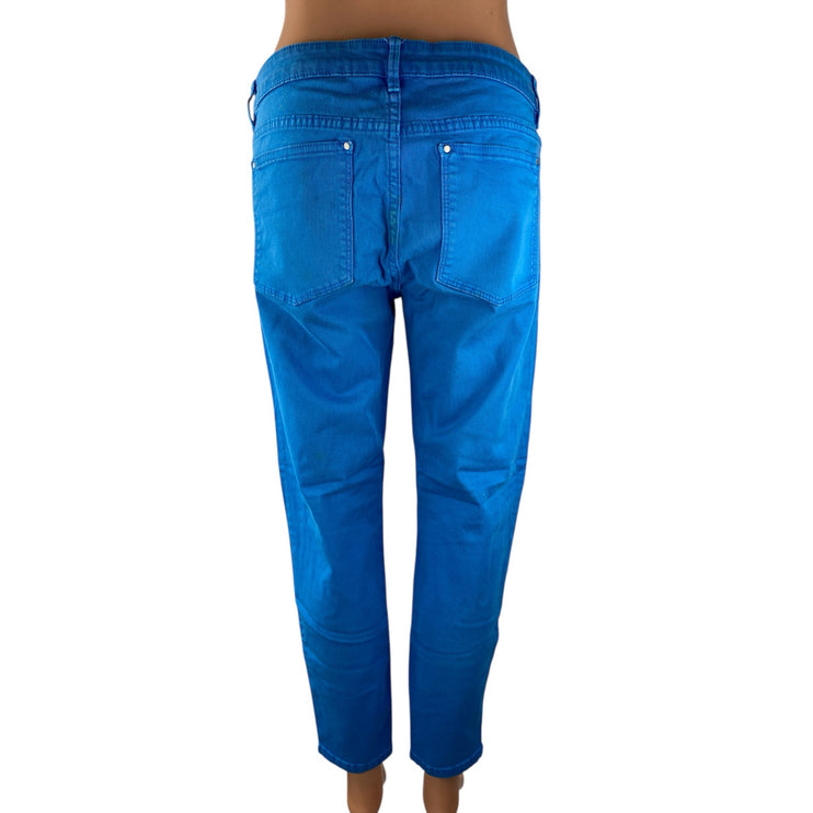 Club Monaco Womens Blue Mid Rise Straight Skinny Leg Denim Jeans Pants Size 10