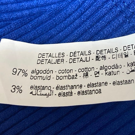 NEW Zara Women's Blue Rib Knit Sleeveless Cutout Mini Bodycon Tank Dress Size S