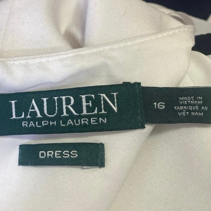 Ralph Lauren Blue White Striped Cap Sleeve Knee Length Career Sheath Dress 16