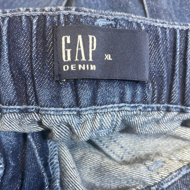 Gap Women's Blue Elastic Waist High Rise Mom Casual Denim Jean Shorts Size XL