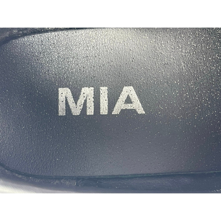 MIA Dalilah Women's Black Leather Slip On Lug Sole Platform Loafers Shoes Sz 7.5