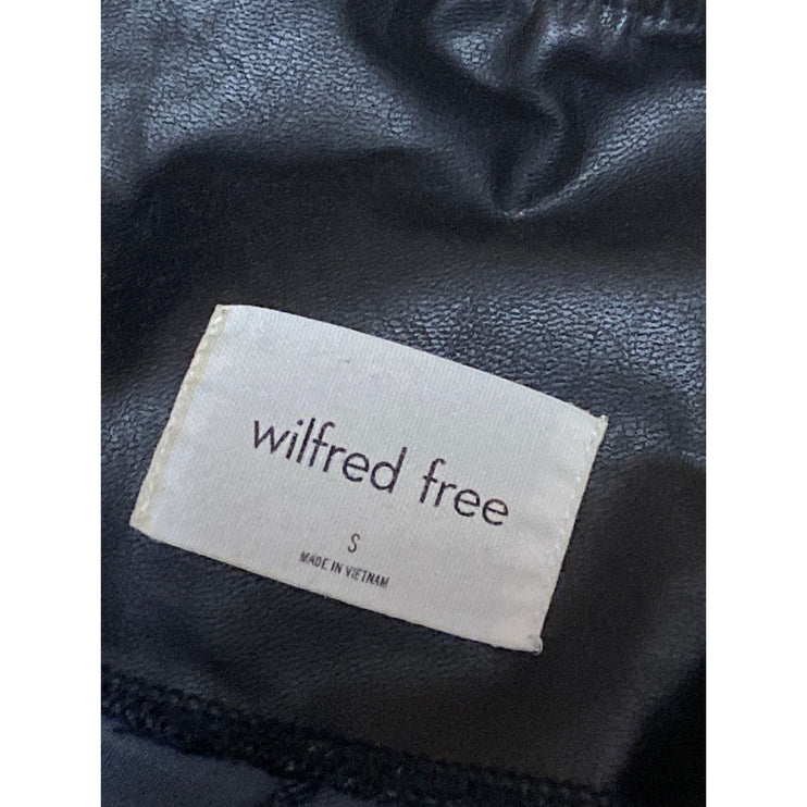 Aritzia Wilfred Black Faux vegan Leather High Waist Skinny Trousers Pants Size S