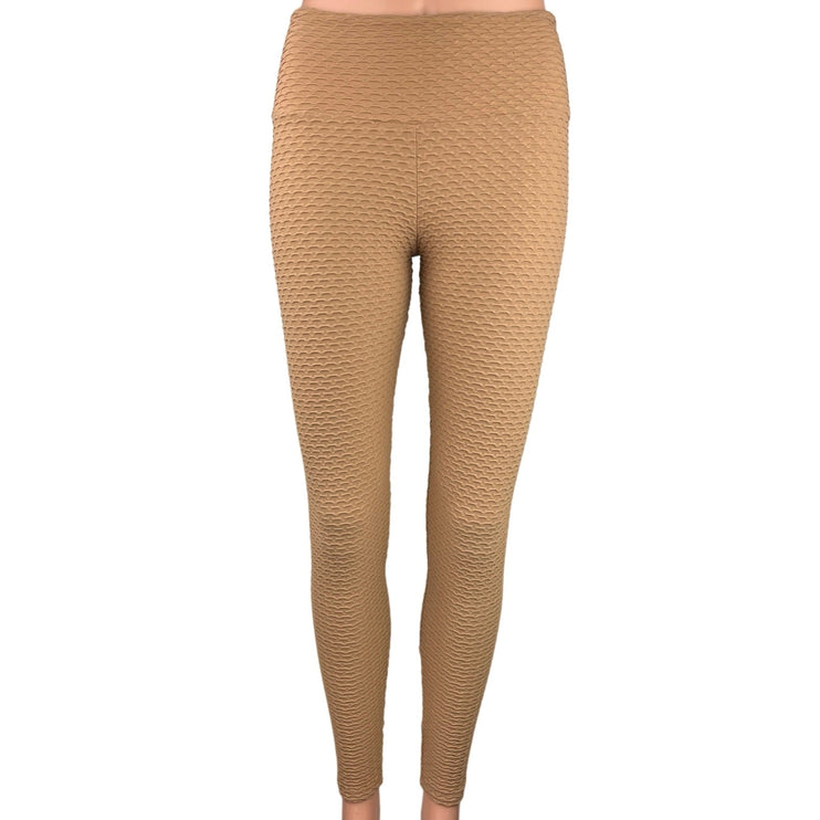 Booty by Brabants Brown Croco Skin Seamless High Rise Textured Leggings Pants OS