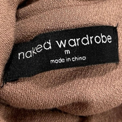 Naked Wardrobe Tan Turtleneck Long Sleeve Pullover Cropped Sweater Top Size M