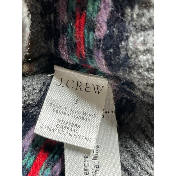 J.Crew Men's Gray Fair Isle 100% Lambs Wool Crew Neck Long Sleeve Sweater Size S