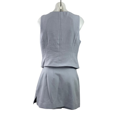 EXPRESS Women's Gray Sleeveless Button Front Vest Top & Mini Skirt Sets Size M
