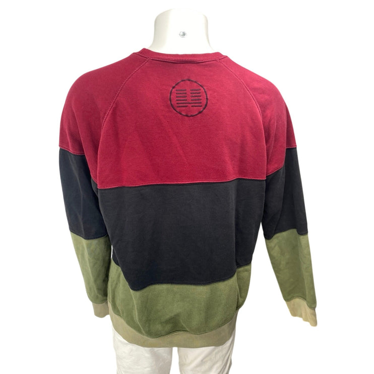 Okay Player Men's Multicolor Colorblock Long Sleeve Sweater Sweatshirt Top Sz L