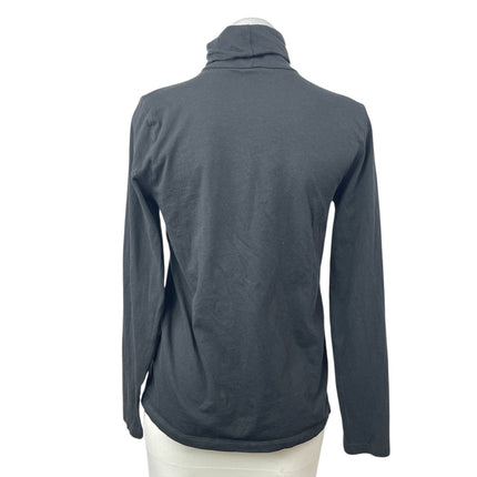 J.Crew Women's Black Turtleneck Foldover Long Sleeve Sweatshirt Sweater Top Sz M