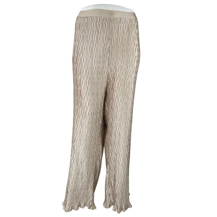 NEW PrettyLittleThing Oatmeal Beige Plisse Oversized Shirt Pants Set Size 26
