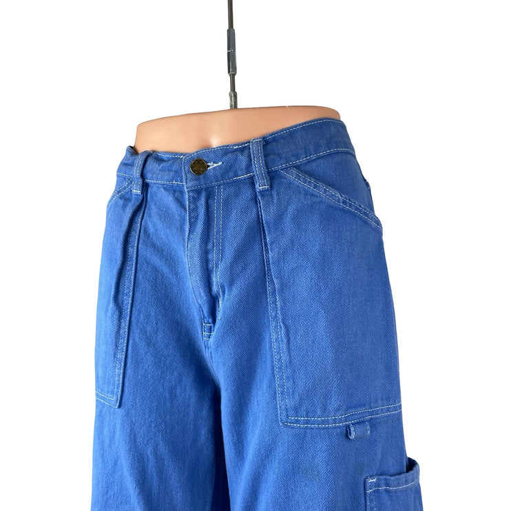 Lioness Miami Vice Women's High Rise Baggy Wide Leg Cargo Denim Jeans Pants Sz M