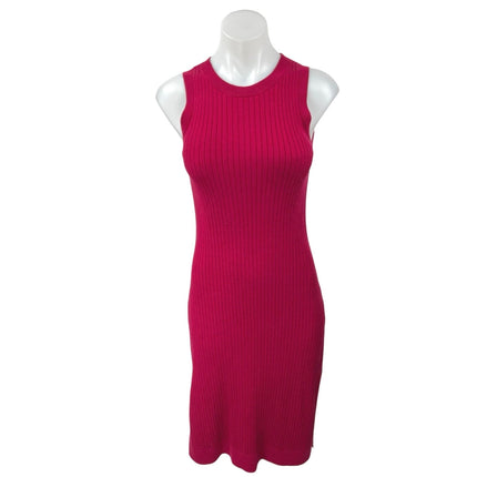 Banana Republic Red Rib Knit Sleeveless Midi Bodycon Sweater Tank Dress Size XS