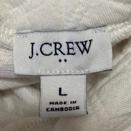 J.Crew Women's White Long Sleeve Quilted Turtleneck Pullover Sweater Top Size L