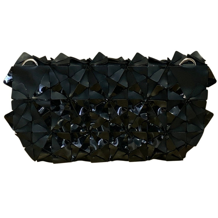 Byo Warrior Black Geometric Evening Mini Wristlet Purse Pouch Clutch Handbag OS