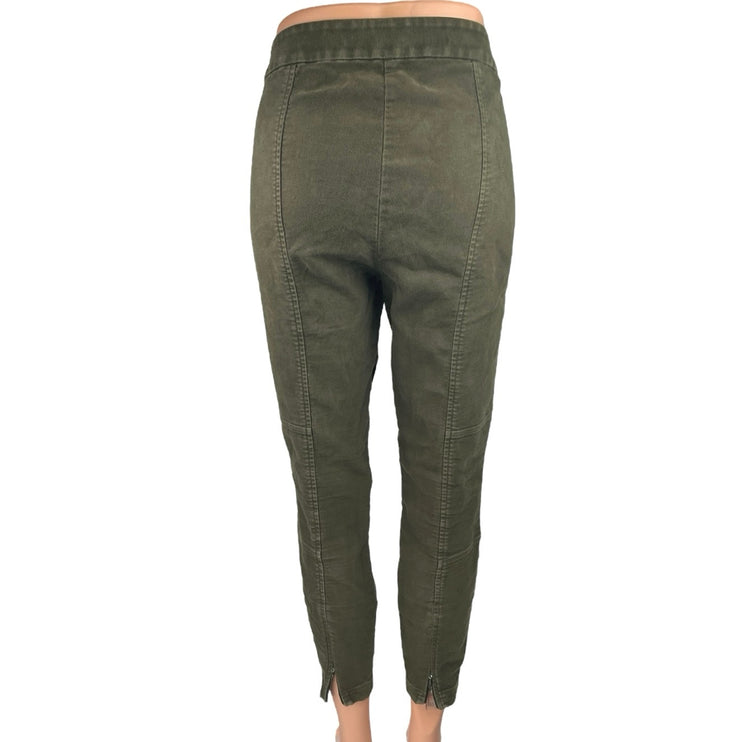 Lou & Grey Women's Olive Green High Waist Zip Hem Skinny Ankle Trouser Pants 10