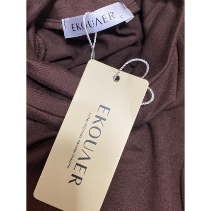 NEW Ekouver Women's Brown Long Sleeve Turtleneck Base Layer Sweater Top Size S