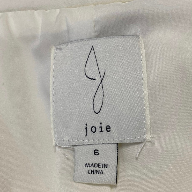 Joie Women's White Sleeveless One Button Notch Colalr Blazer Vest Jacket Size 6