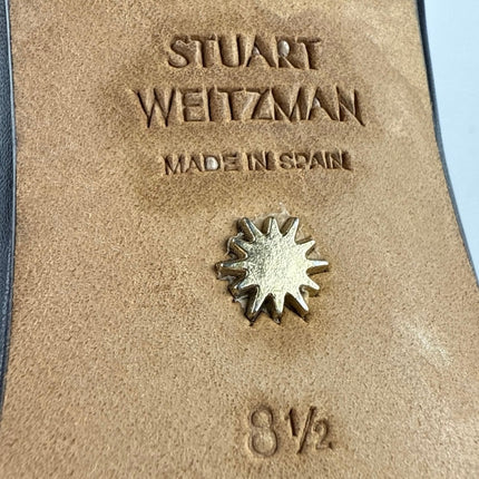 Stuart Weitzman Riela 50 Women's Black Leather Block Heels Slip On Pumps Sz 8.5