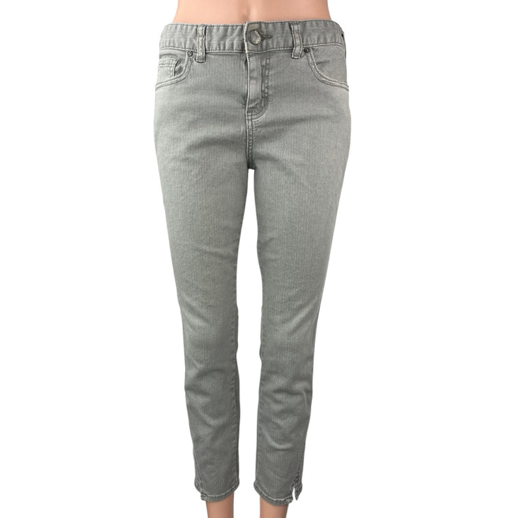 Free People Women's Gray Mid Rise Slim Straight Cropped Denim Jeans Size 29