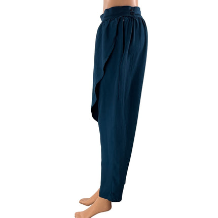 Anthropologie Corey Lynn Carter Angelica Blue Drape Tapered Harem Pants Size 8