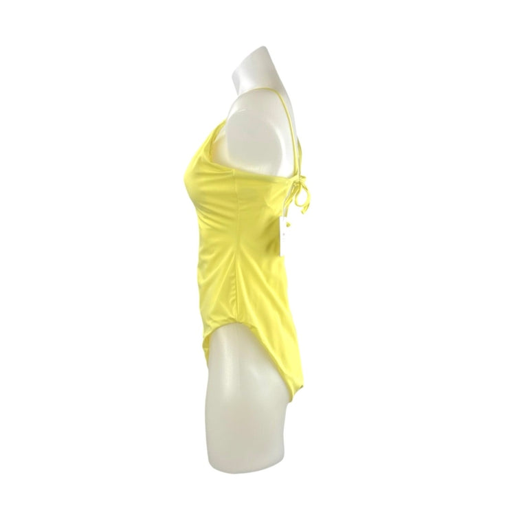 NEW Andie Yellow Sleeveless Tie Back Cami Tank One Piece Swimsuit Swimwear Sz L