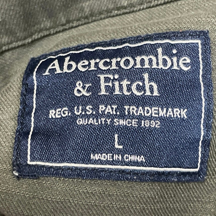 Abercrombie & Fitch Men's Green Camo Military Long Sleeve Button Up Shirt Top L