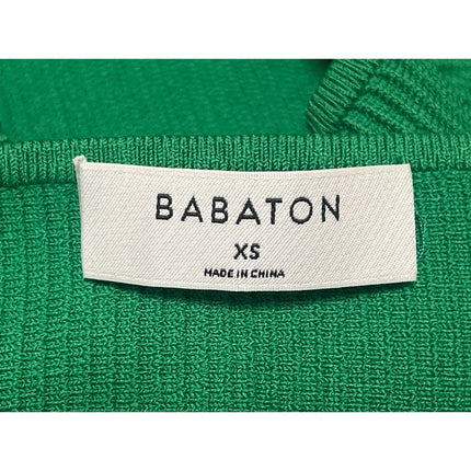 Aritzia Babaton Green Ribbed Knit Halter Sculpt Sleeveless Crop Top Size XS